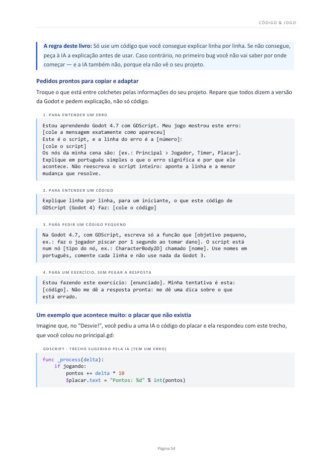 Página do e-book sobre programar com IA
